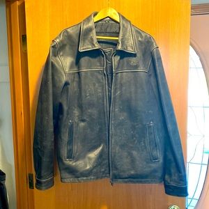 NFR Mens Black Leather Jacket XL new